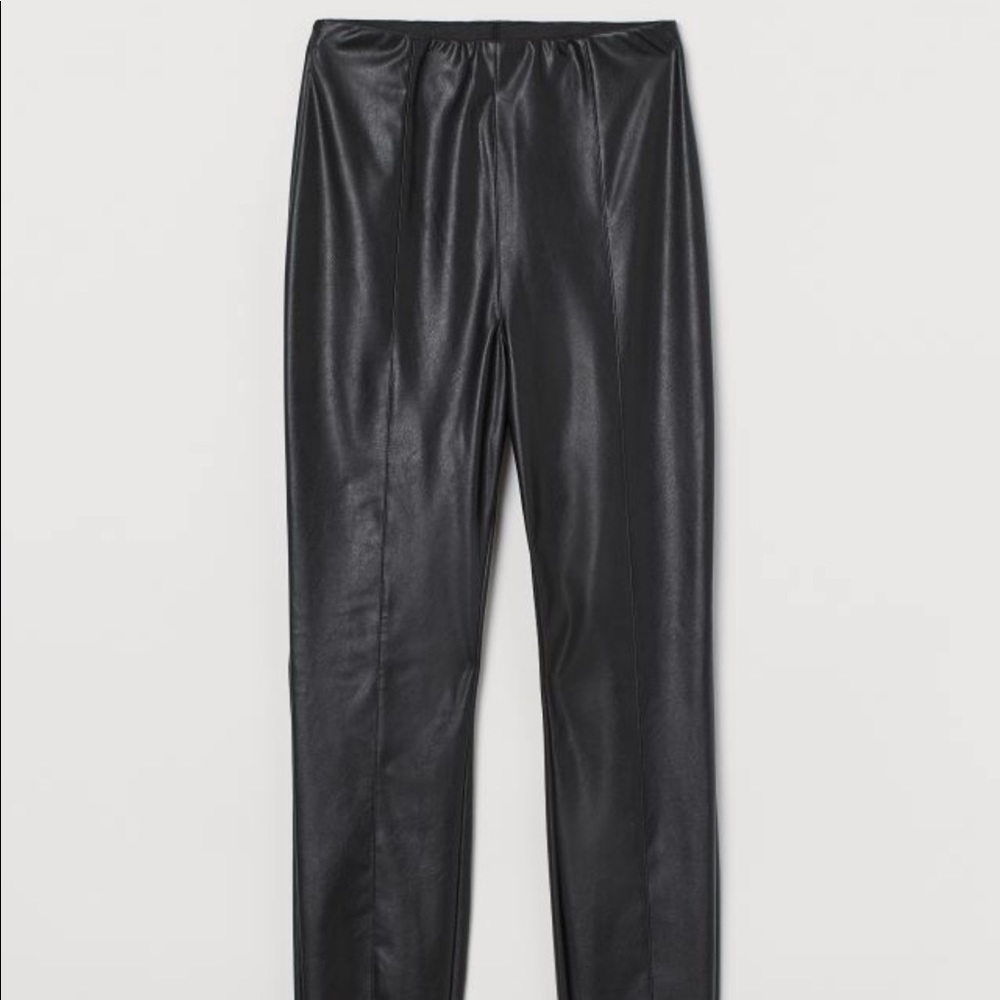 H&M | faux leather leggings with front seam